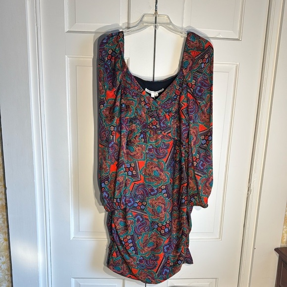 NWT Veronica Beard Silk Blend Ruched Bishop Sleeve Lined Dress Stunning!! 🤩 - Picture 4 of 15